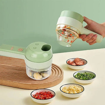 Rechargeable 4 In 1 Electric Vegetable Cutter With Multi-Function