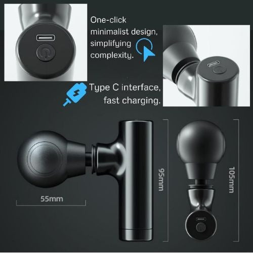 Portable USB Deep Tissue Massager – Quiet Percussion for Athletes